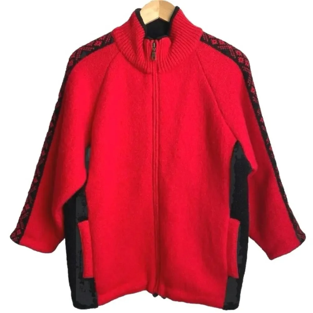 NORSKWEAR 100% Wool Full Zip Cardigan Sweater Jacket Vintage Unisex Size Small‎ - Picture 5 of 14
